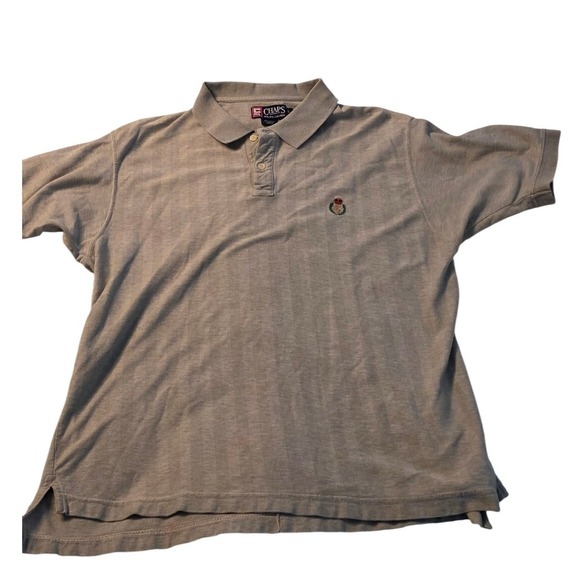 Chaps Ralph Lauren Other - Chaps Ralph Lauren Men's Size L Gray Striped Polo Shirt Collared Casual